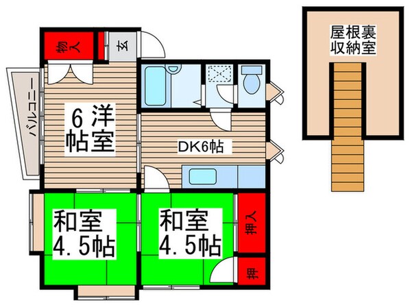 三矢小台ハイツの物件間取画像